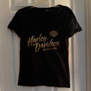 Harley-Davidson Black Tee with Gold Logo